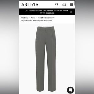 Grey Aritzia Effortless Wide Leg Trousers